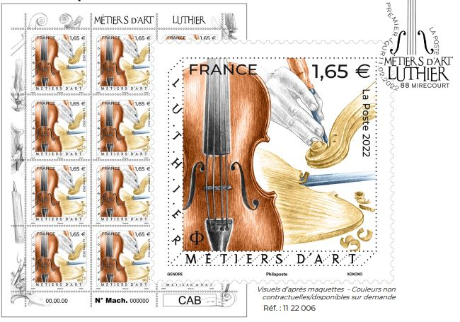 Mirecourt : la lutherie mise à l&rsquo;honneur par La Poste avec un timbre de collection