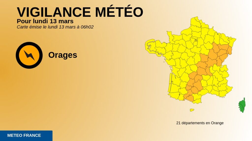 Les Vosges, la Haute-Marne et la Meurthe-et-Moselle en vigilance orange pour risques d&rsquo;orages