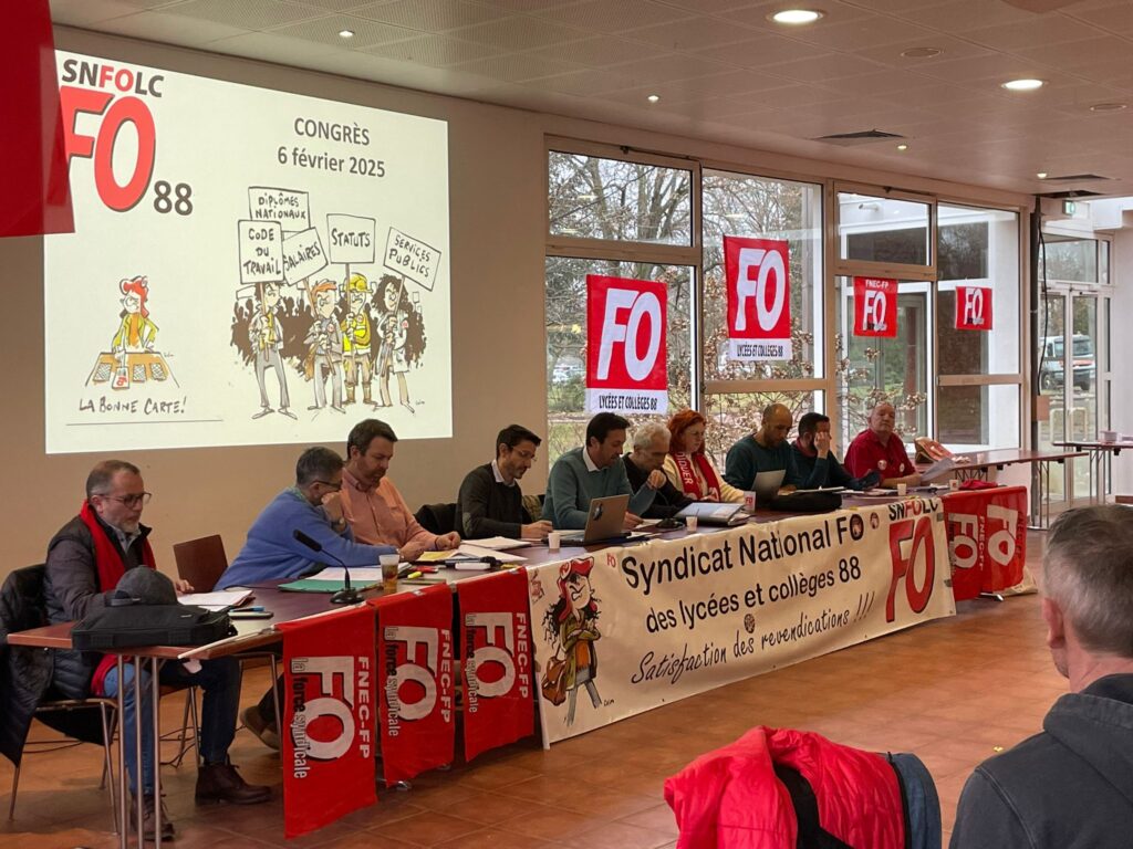 2 motions adoptées au congrès du Syndicat National Force Ouvrière Lycées Collèges 88