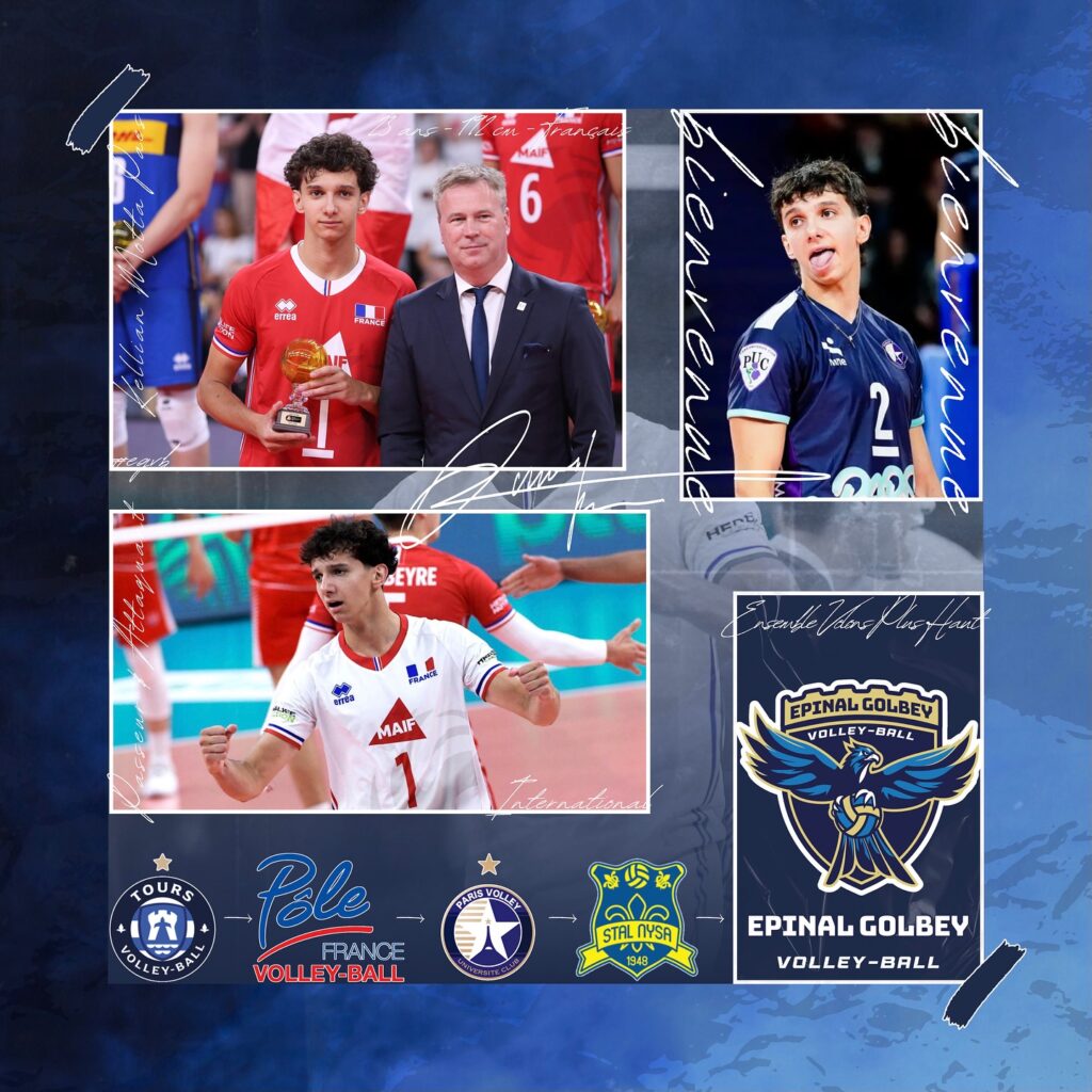 Volley-Ball : Kellian MOTTA PAES rejoint le club d&rsquo;Epinal Golbey pour les PlayDown 2025 !