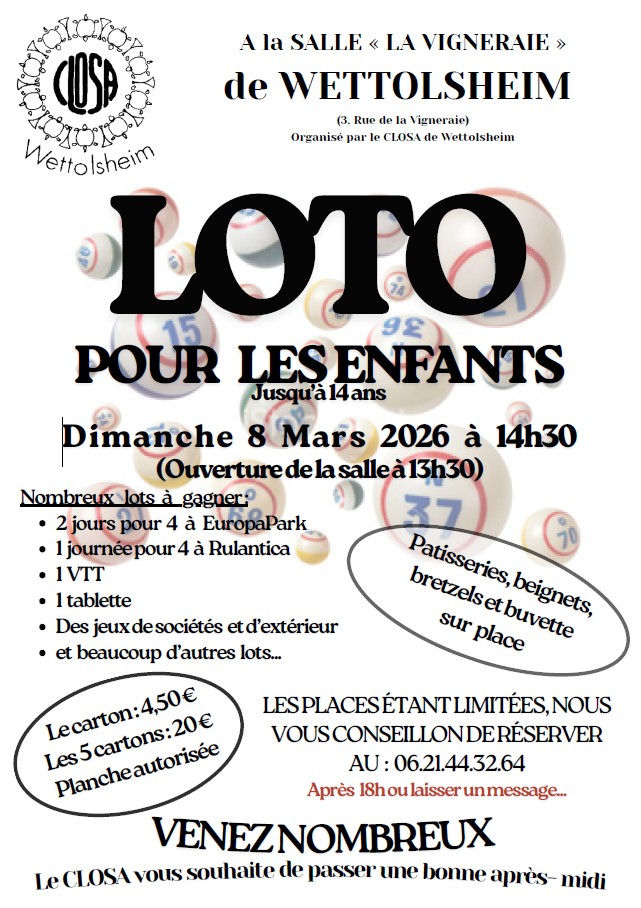 LOTO ENFANTS à WETTOLSHEIM