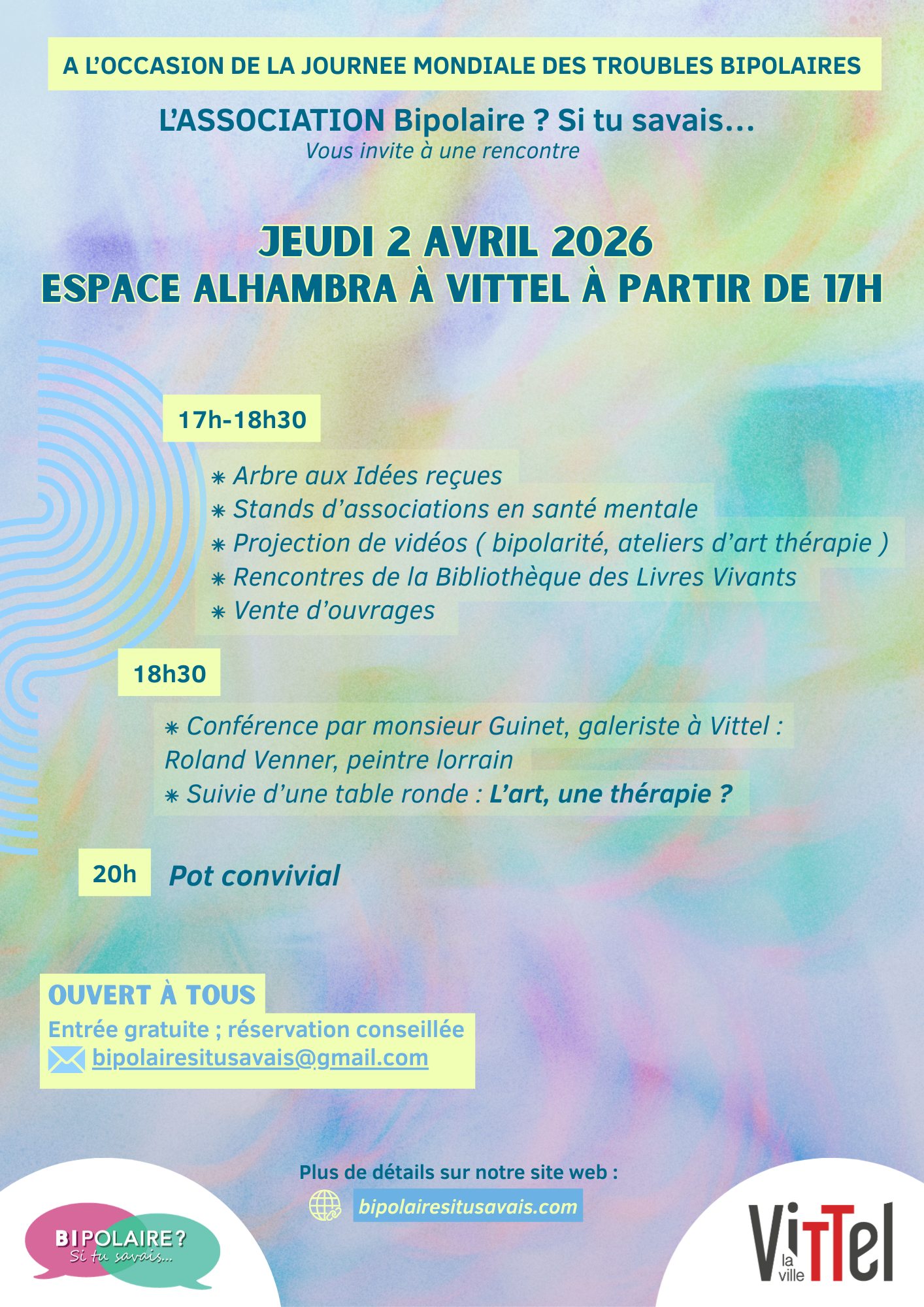 Journée Mondiale des Troubles Bipolaires 2026 : RENCONTRES à VITTEL