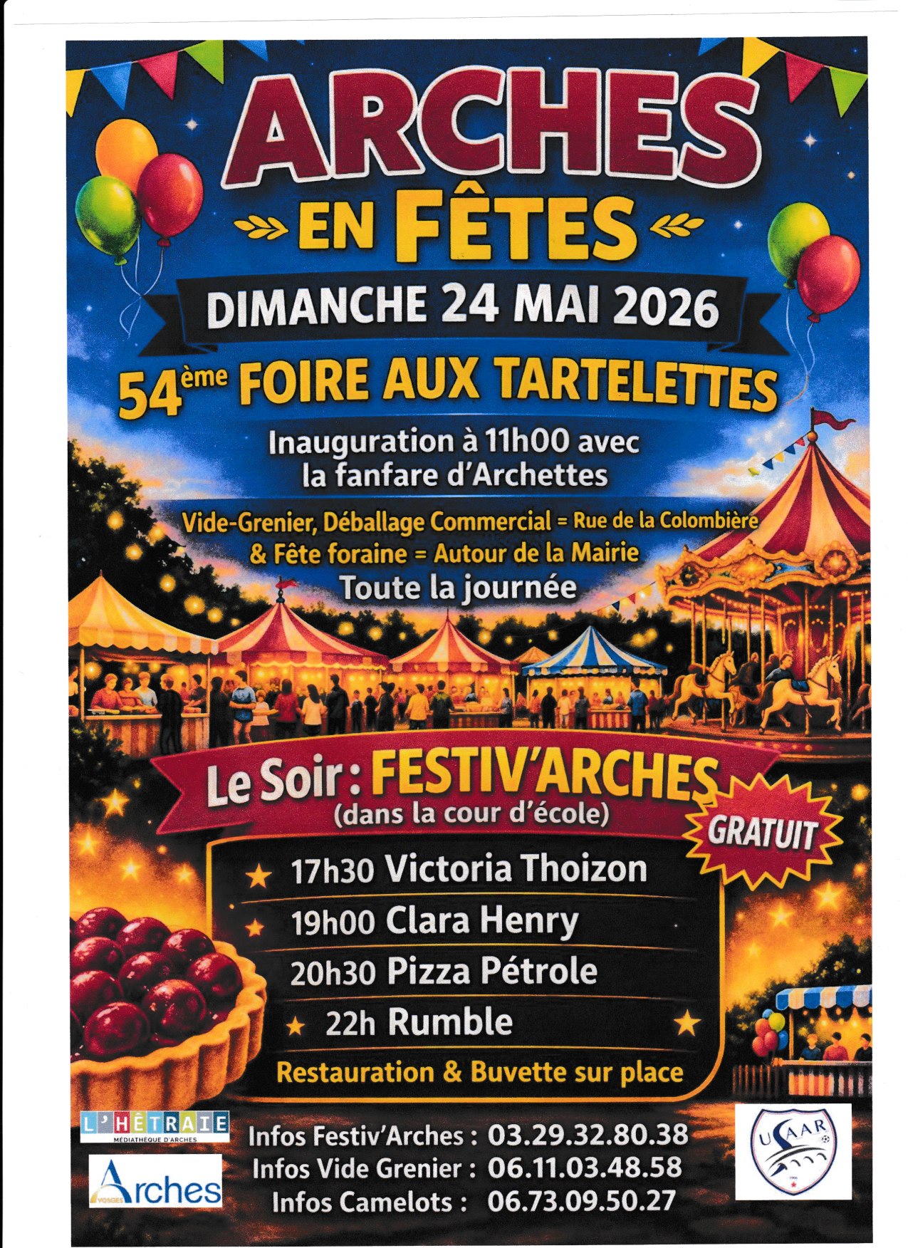 VIDE GRENIER À LA FOIRE À LA TARTELETTE À ARCHES