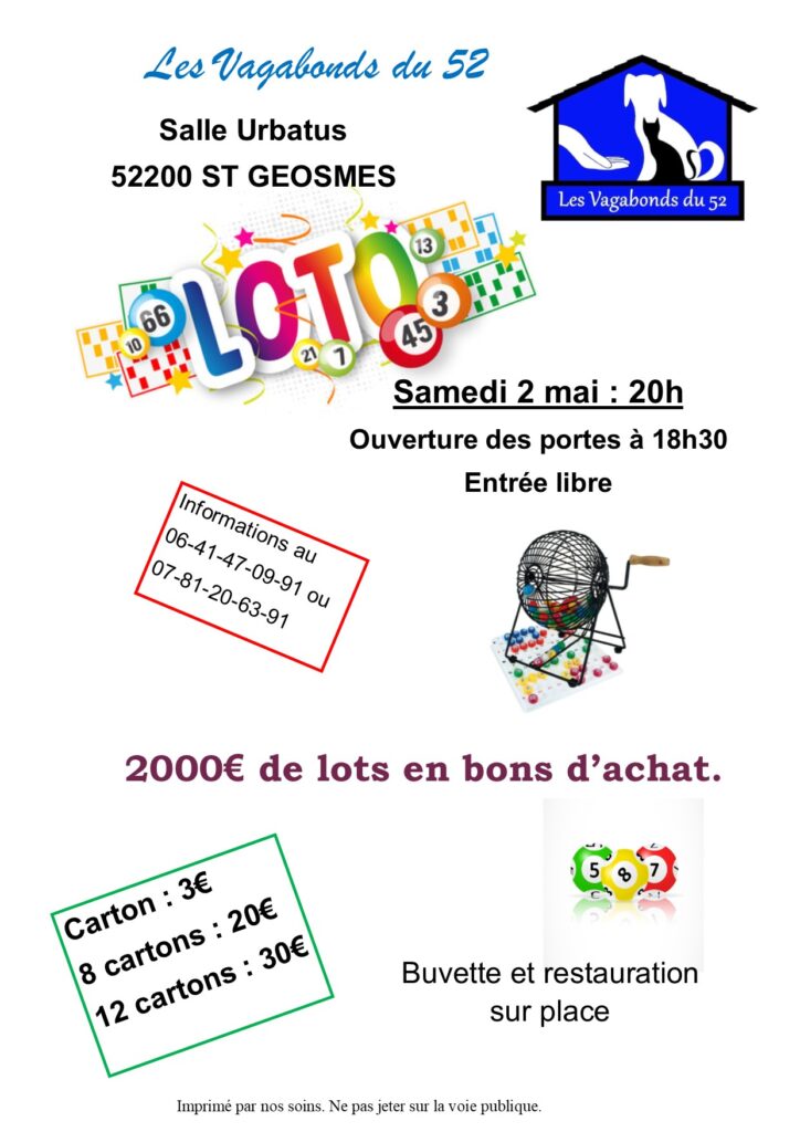 Loto des Vagabonds du 52 à Saints-Geosmes