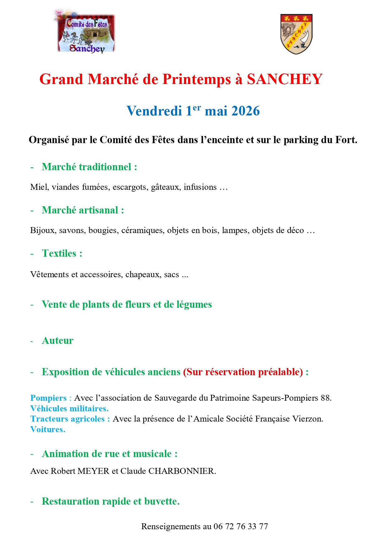 MARCHÉ DE PRINTEMPS à SANCHEY