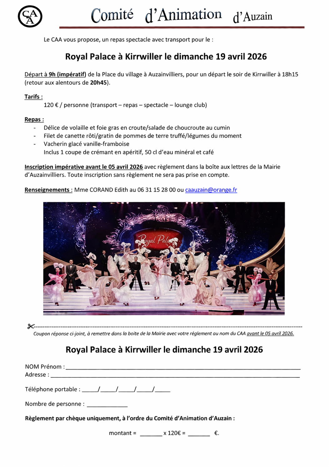 SORTIE CABARET KIRRWILLER