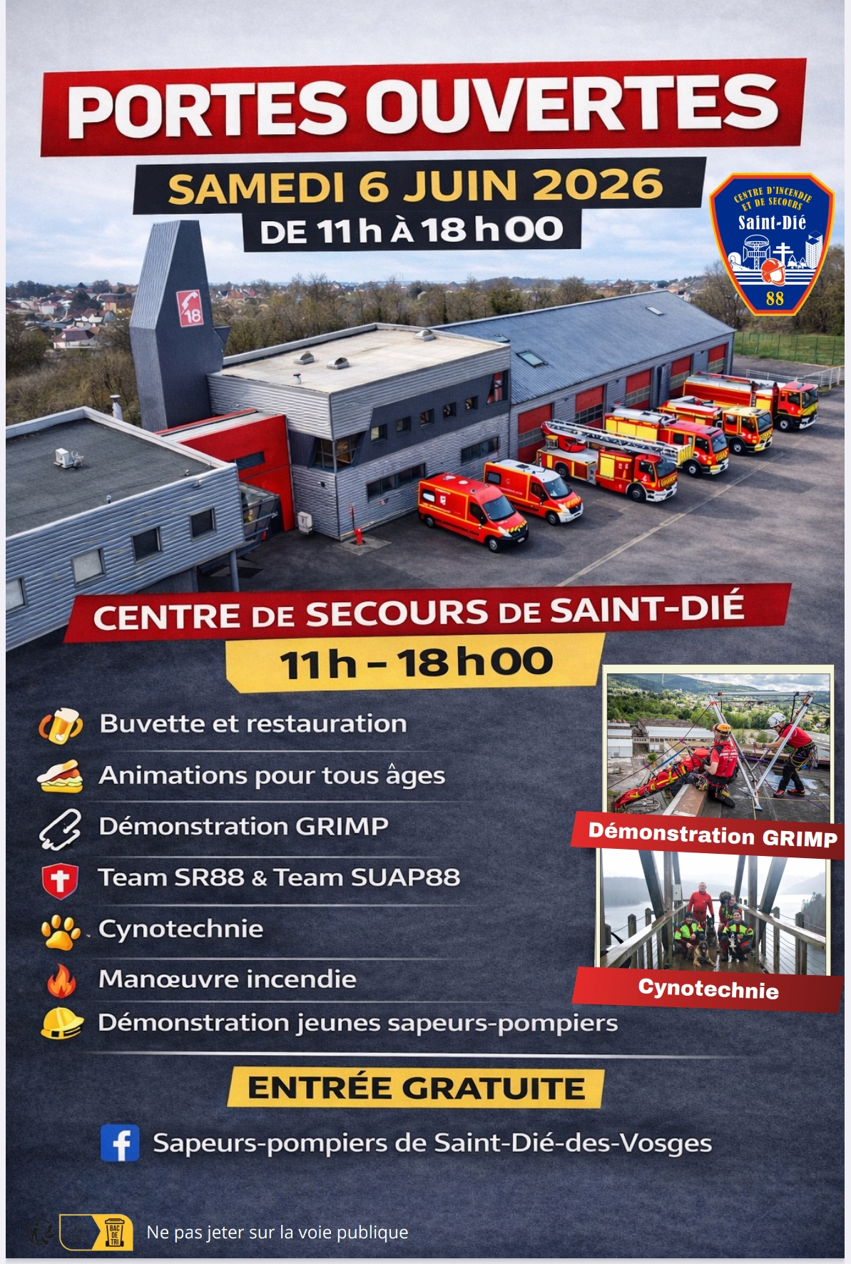 PORTES OUVERTES à la CASERNE DES POMPIERS de SAINT-DIÉ-DES-VOSGES