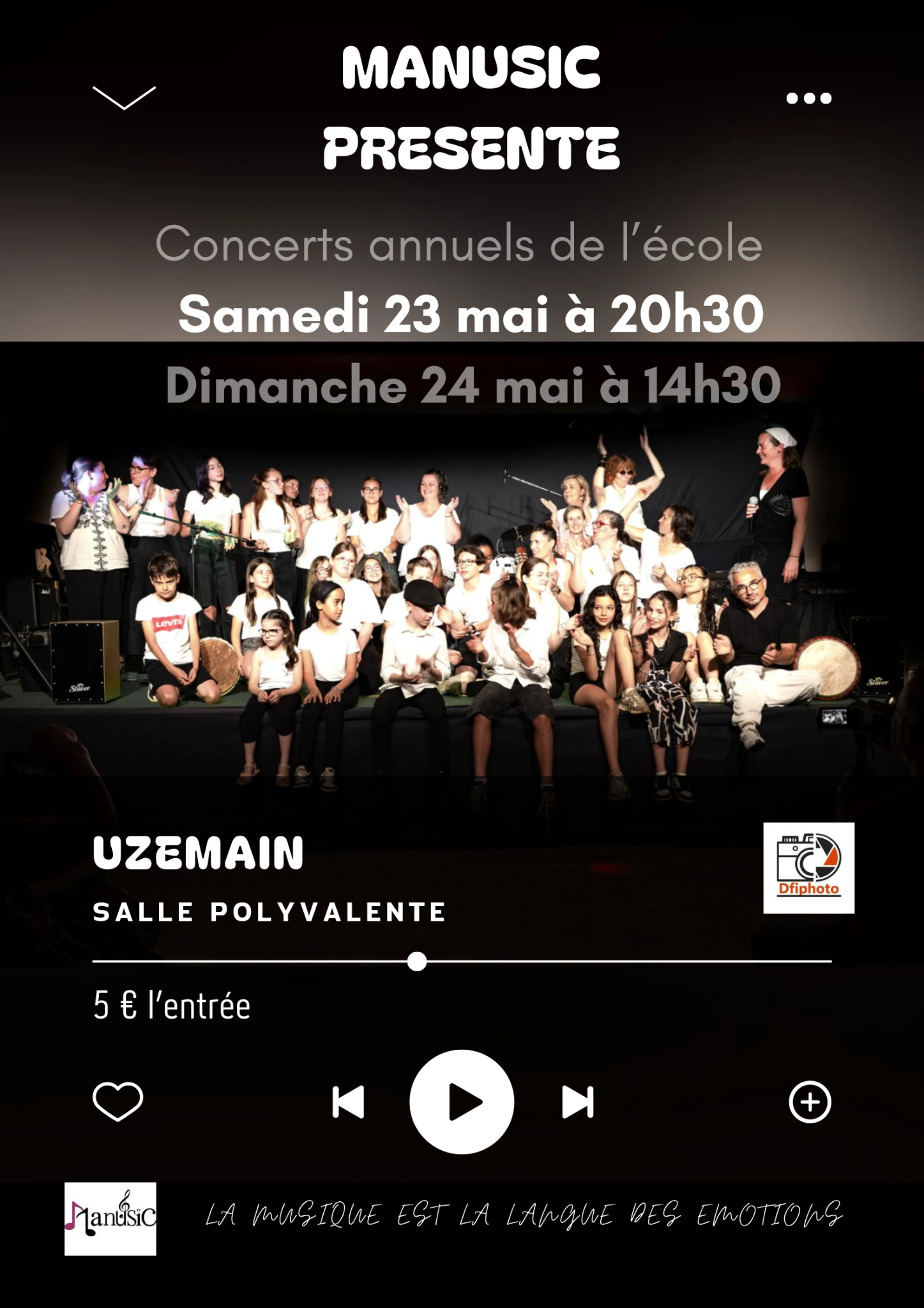 CONCERTS ANNUELS DE L&rsquo;ECOLE à UZEMAIN