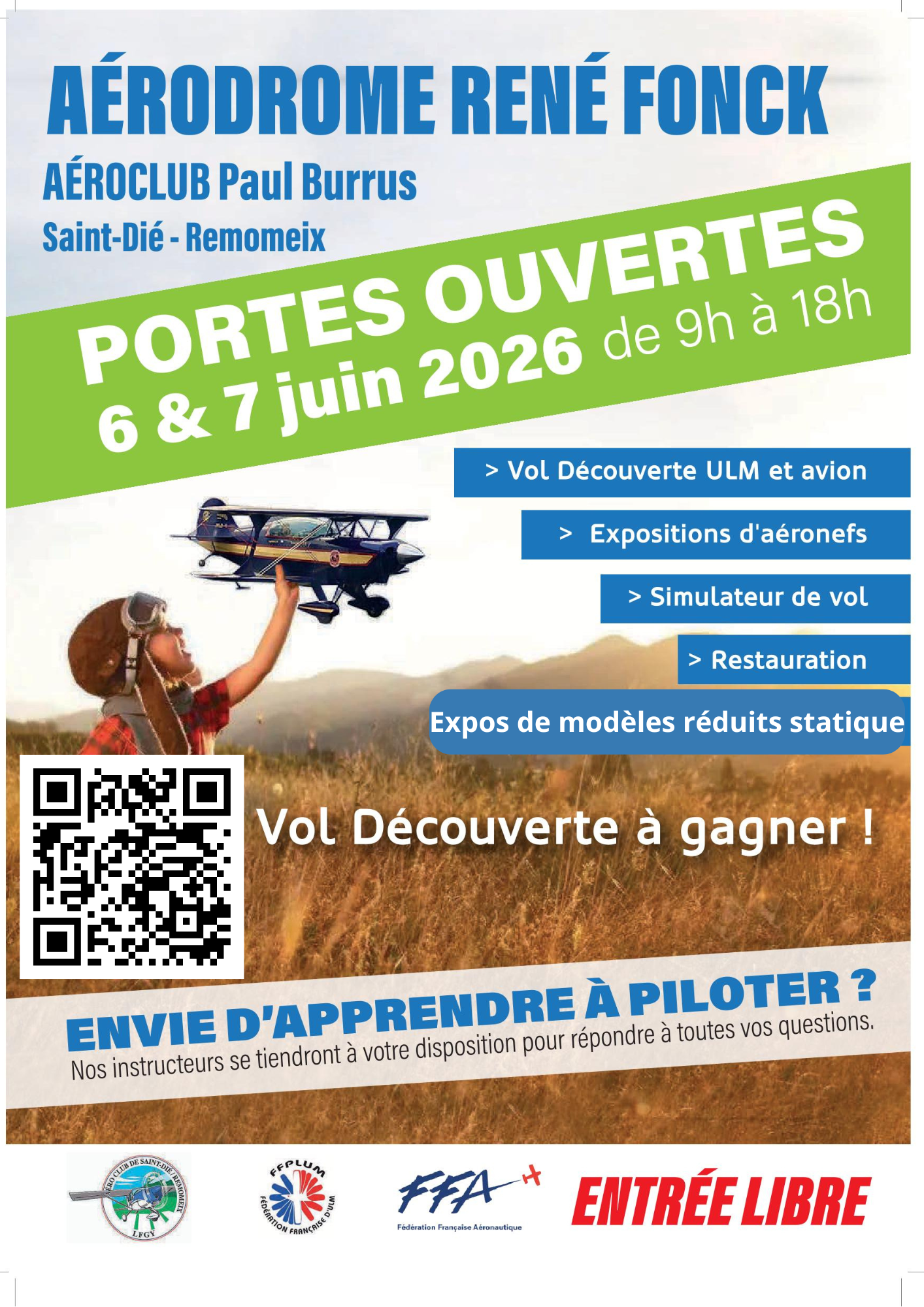 PORTES OUVERTES à l&rsquo;AÉROCLUB de SAINT-DIÉ REMOMEIX