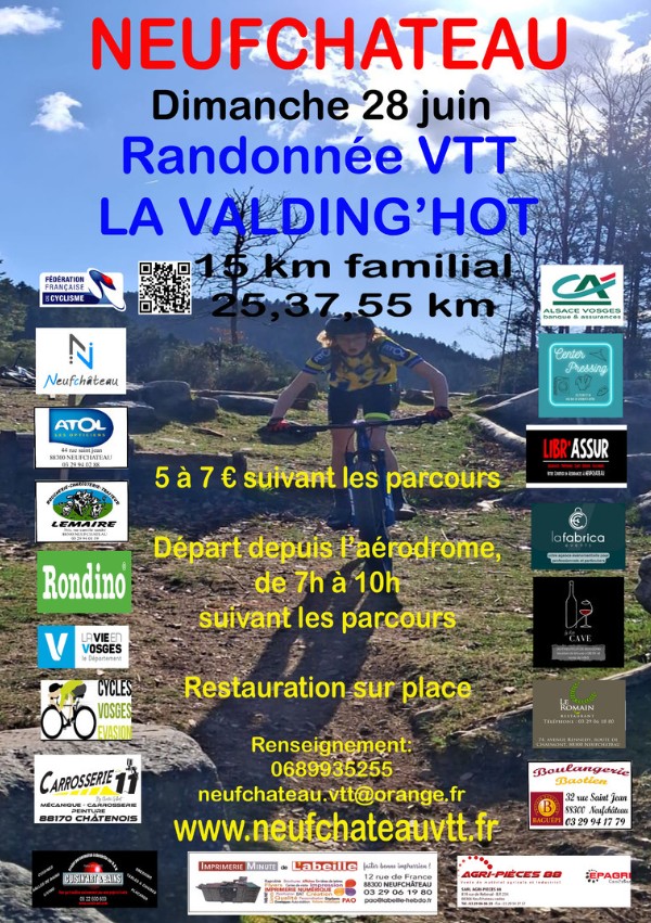 RANDONNÉE VTT « LA VALDING&rsquo;HOTRANDO VTT » à NEUFCHATEAU