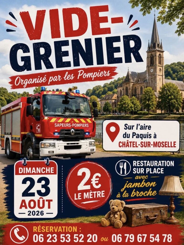 Vide grenier des pompiers de Chatel sur Moselle