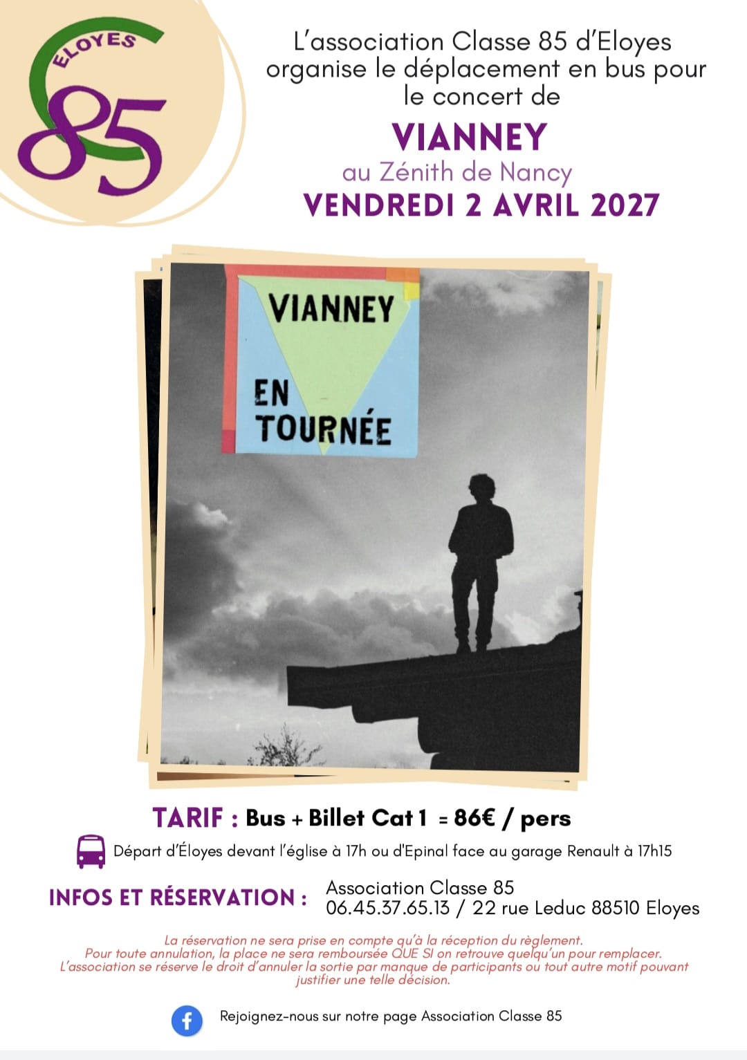 SORTIE BUS : VIANNEY EN CONCERT à NANCY