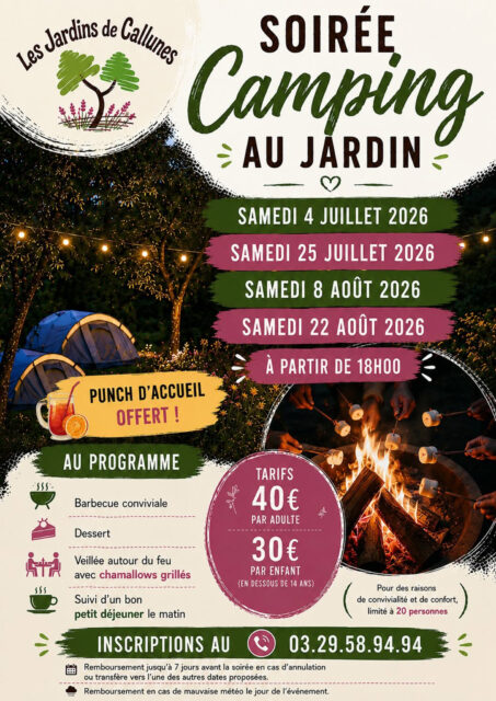 SOIRÉES CAMPING AU JARDIN à BAN DE SAPT