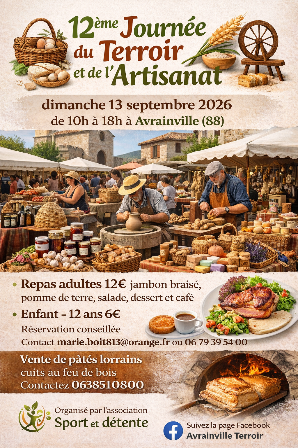 12ème JOURNEE DU TERROIR ET DE L&rsquo;ARTISANAT à AVRAINVILLE