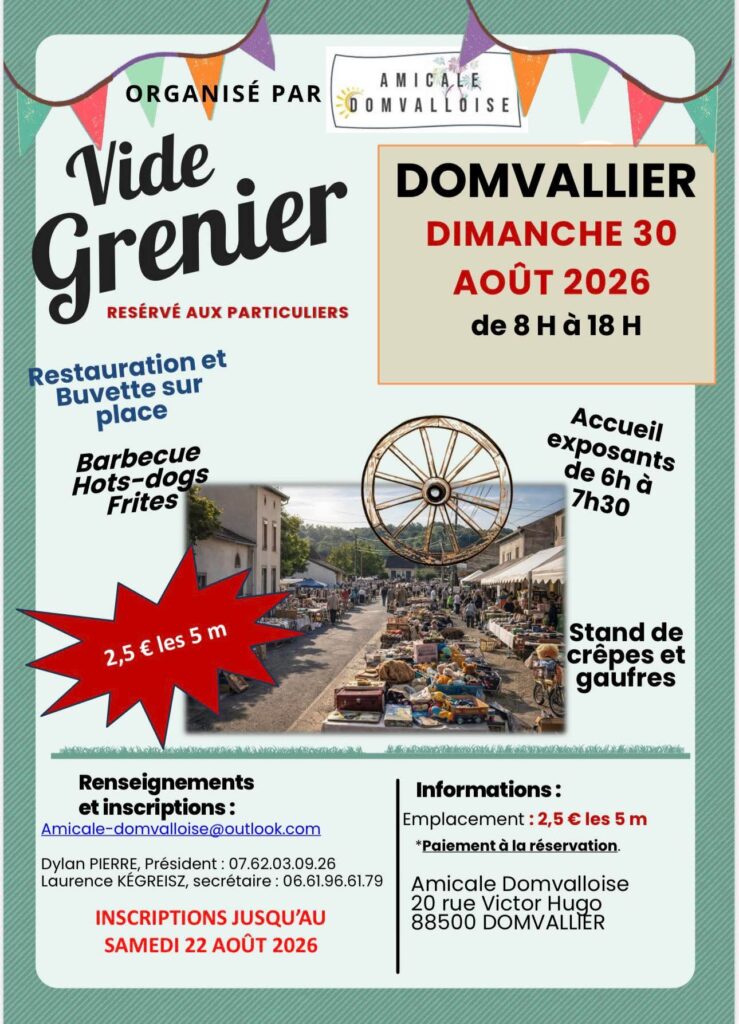Vide grenier a domvallier